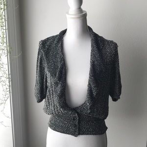 Vintage black and white short sleeve sweater